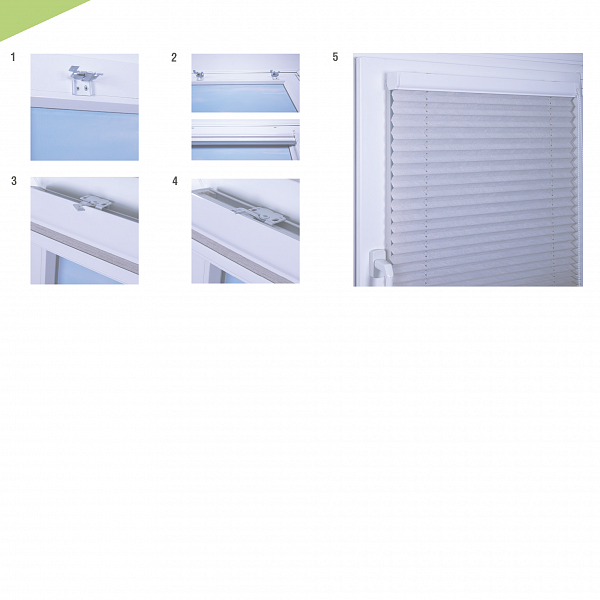 Шторы плиссе F4 Fe - схема монтажа на раму на стеновой кронштейн с клипсойС КЛИПСОЙ